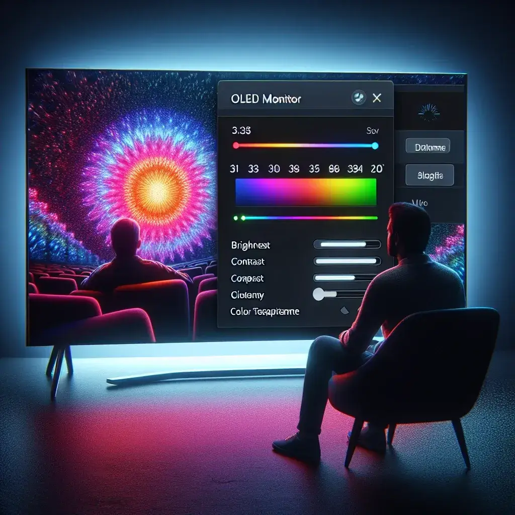 How do I optimize an OLED monitor for movie watching?