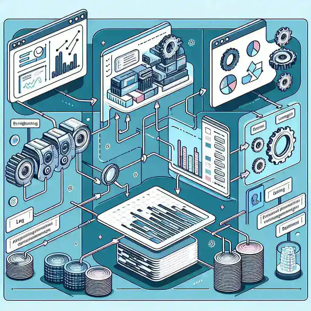 "Advanced tools for automated log enrichment and categorization demonstrated in a digital workflow diagram, illustrating key processes and technologies that enhance log data analysis in cybersecurity."